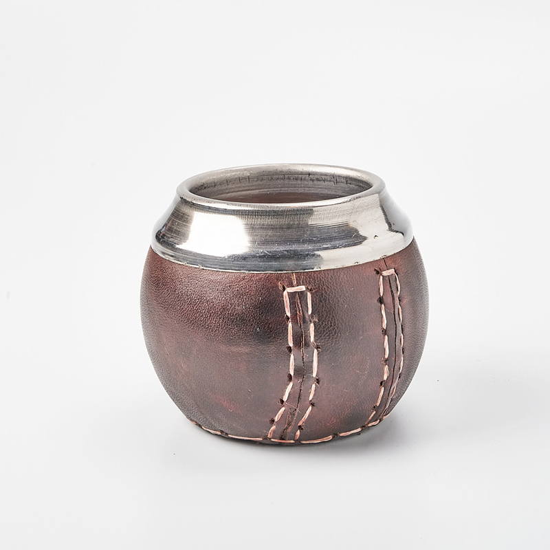 Mates Ceramica Forrado Cuero X1unid